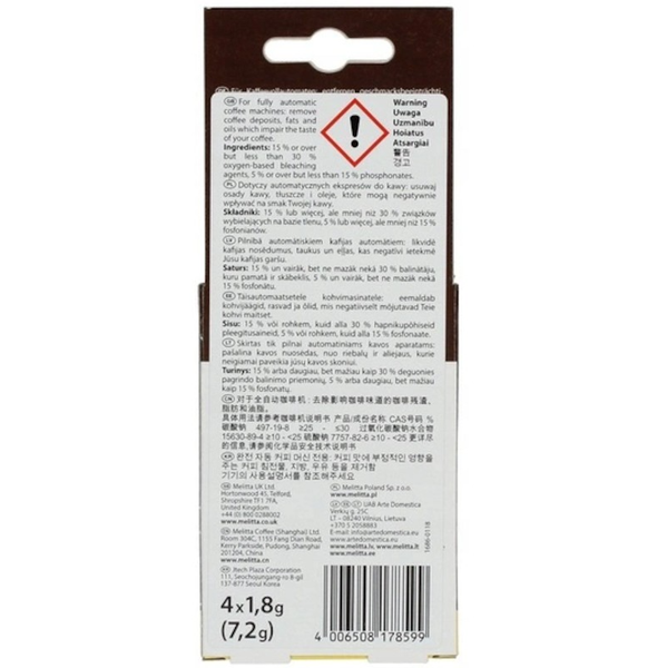 Таблетки для чистки Melitta Perfect Clean, 4 шт. по1.8 г. 6762480, 2710083003 2710083003 фото