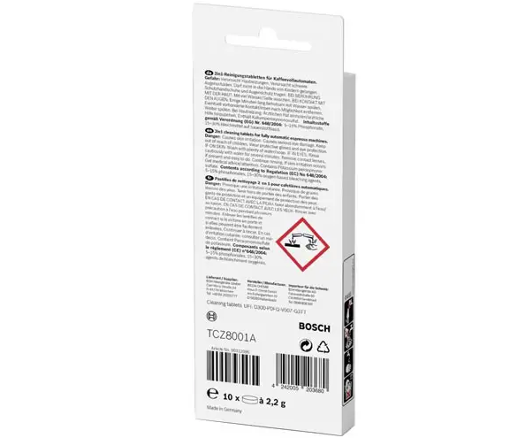 Таблетки для чищення від кавових масел Bosch Vero Series TCZ8001A 10 шт TCZ8001A фото