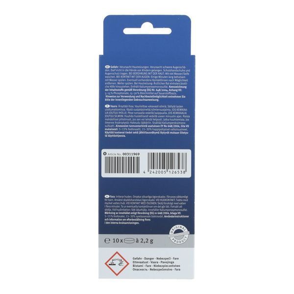 Таблетки для очистки кофейных масел для кофемашины BOSCH 10 шт 00311970 00311970 фото